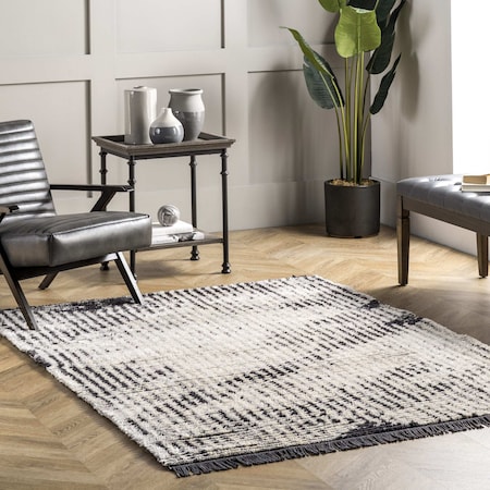 Nuloom Mandi Soft Shag Abstract Fringe Area Rug 4ft x 6ft GCUW02A-406